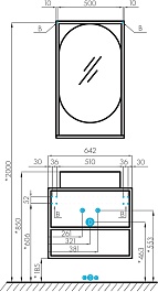 Акватон Мебель для ванной Лофт Фабрик 65 дуб кантри – фотография-9